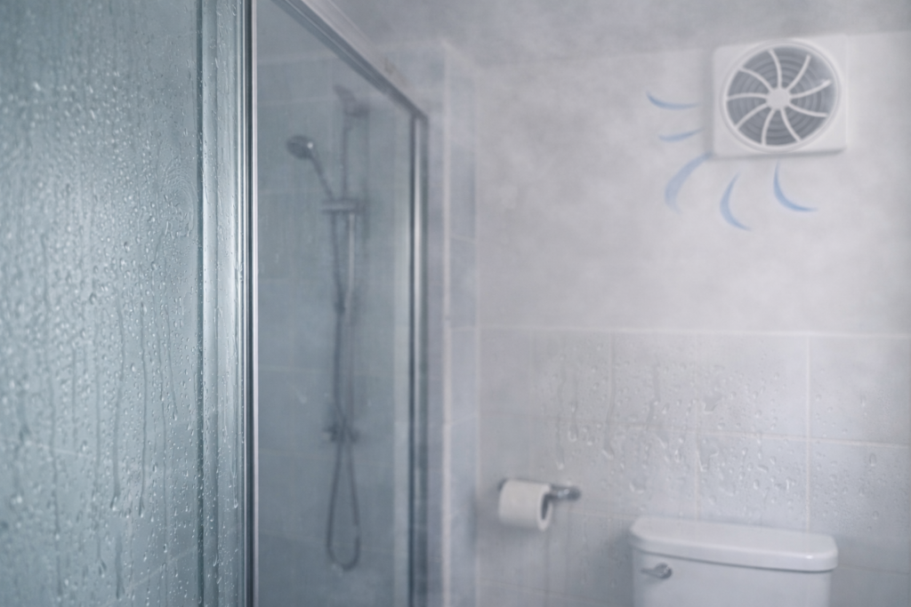 bathroom humidity levels after shower