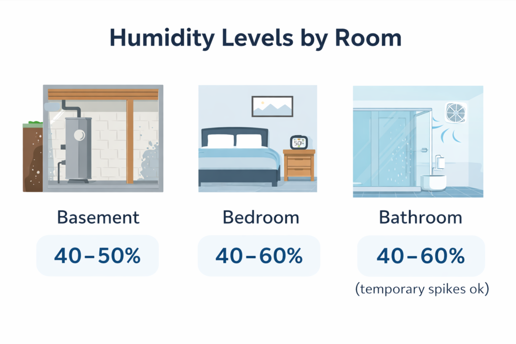 humidity levels by room