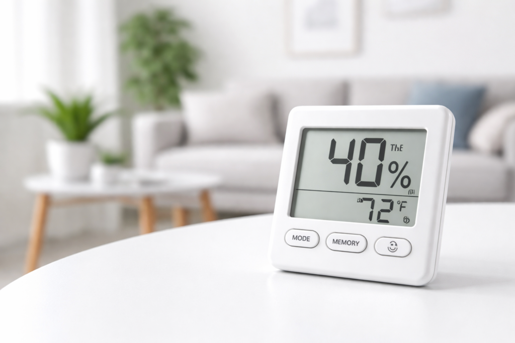 is 40 humidity too low hygrometer reading indoors