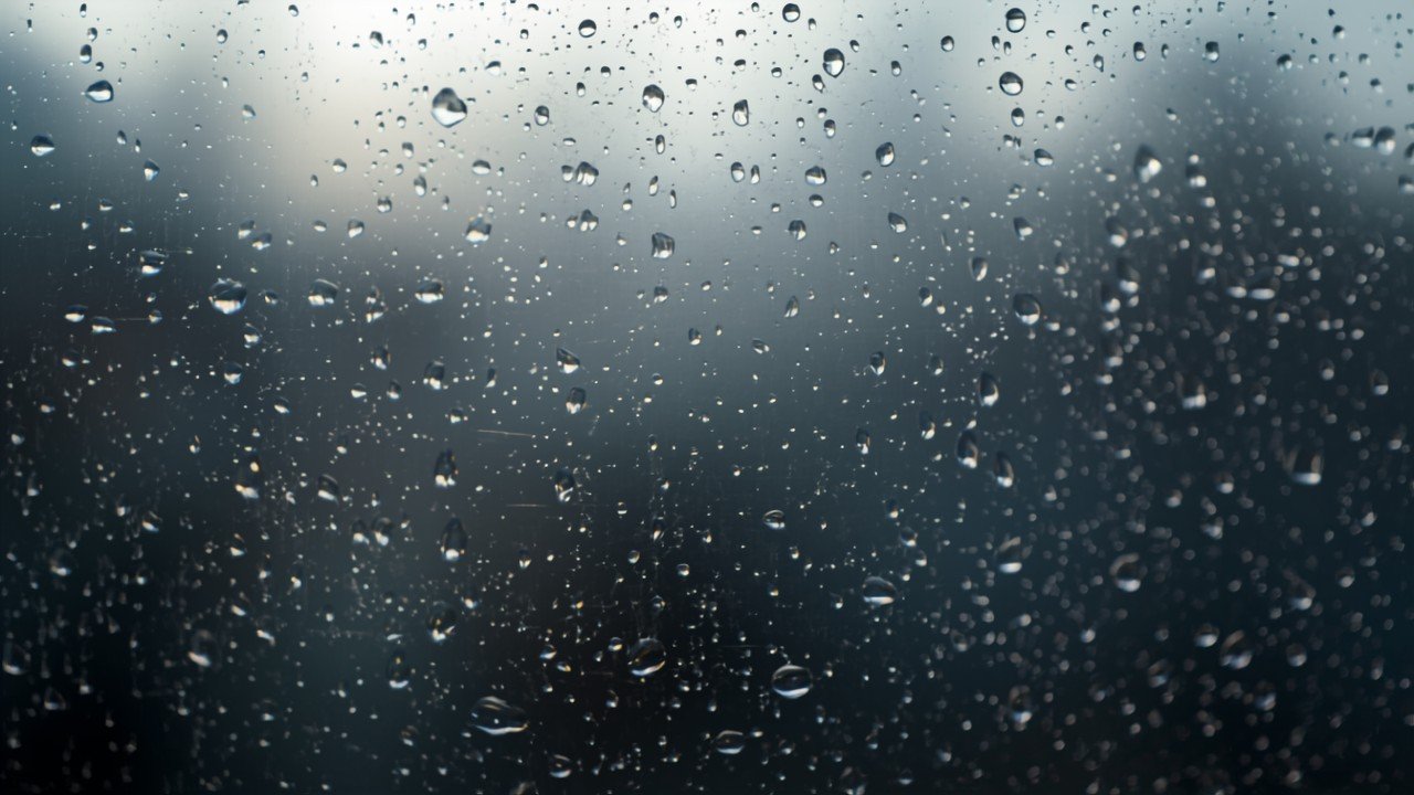 Condensation on a window from over-humidifying a room